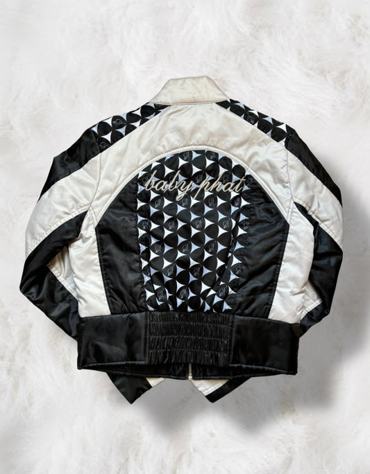 Babyphat y2k Black & Silver Satin Bomber Jacket