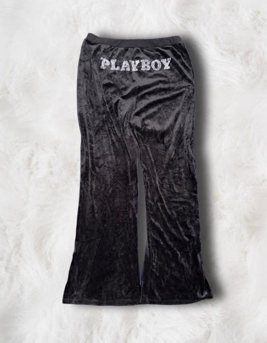 Playboy Black Velour Pants