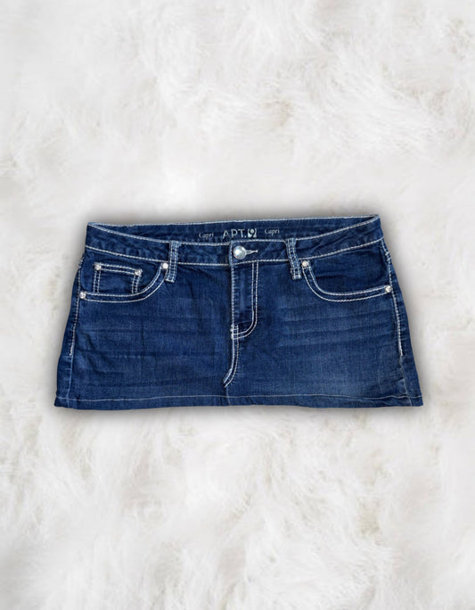 Mcbling Low-Waisted Denim Micro-Mini Skirt