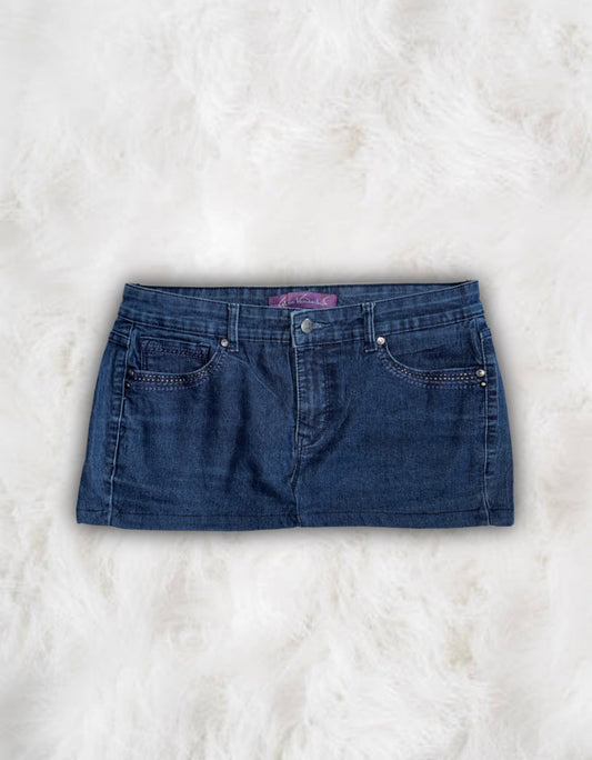 Mcbling Low-Waisted Denim Micro-Mini Skirt