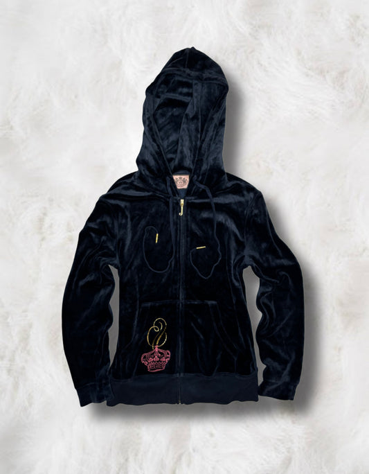 Juicy Couture Navy Velour “Peace & Love” 2 Piece Tracksuit