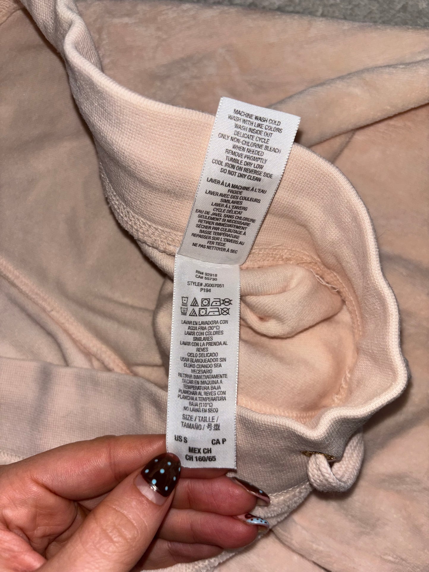 Juicy Couture Very Unique Peachy Nude Velour 2 Piece Tracksuit