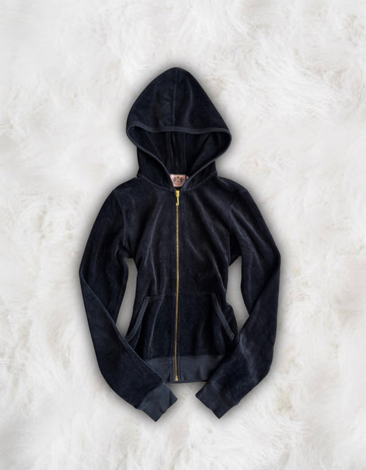 Juicy Couture Rare Black Velour 2 Piece Tracksuit