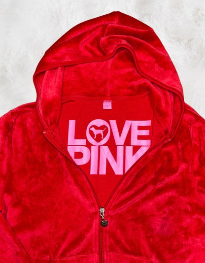 Victoria’s Secret PINK 2005 Red Velour 2 Piece Tracksuit