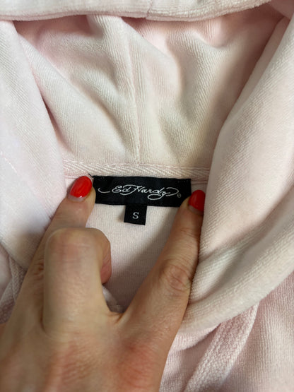 Ed Hardy Rare Blush Pink Short Sleeved 2 Piece Velour Tracksuit