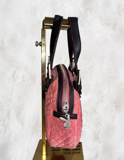 Playboy Deadstock Rose Suede Mini Bowler Bag