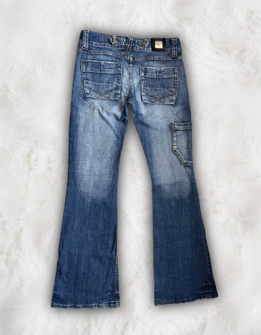 Japanese Vintage Low-Waisted & Flared Patchwork Jeans