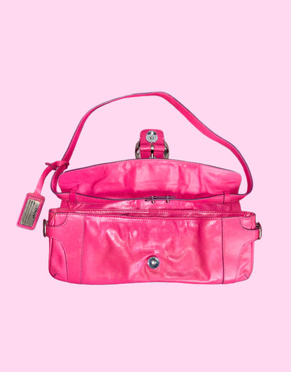 DKNY Vintage Micro Mini Hot Pink Leather Handbag