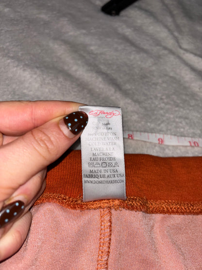 Ed Hardy Vintage 90s Burnt Orange Velour Pants