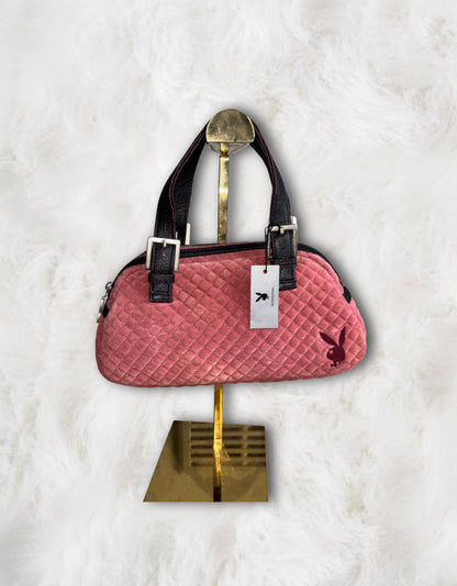 Playboy Deadstock Rose Suede Mini Bowler Bag