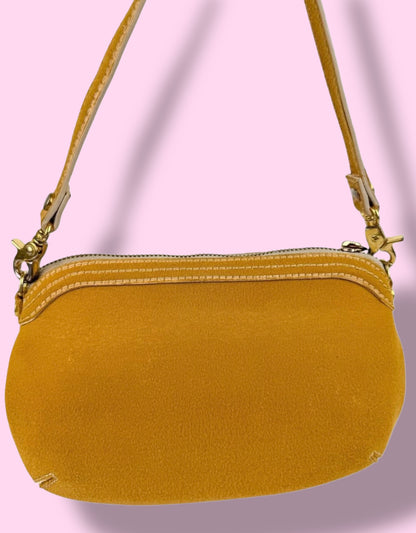 Vivienne Westwood Rare Cross Body Felt Bag in Mustard