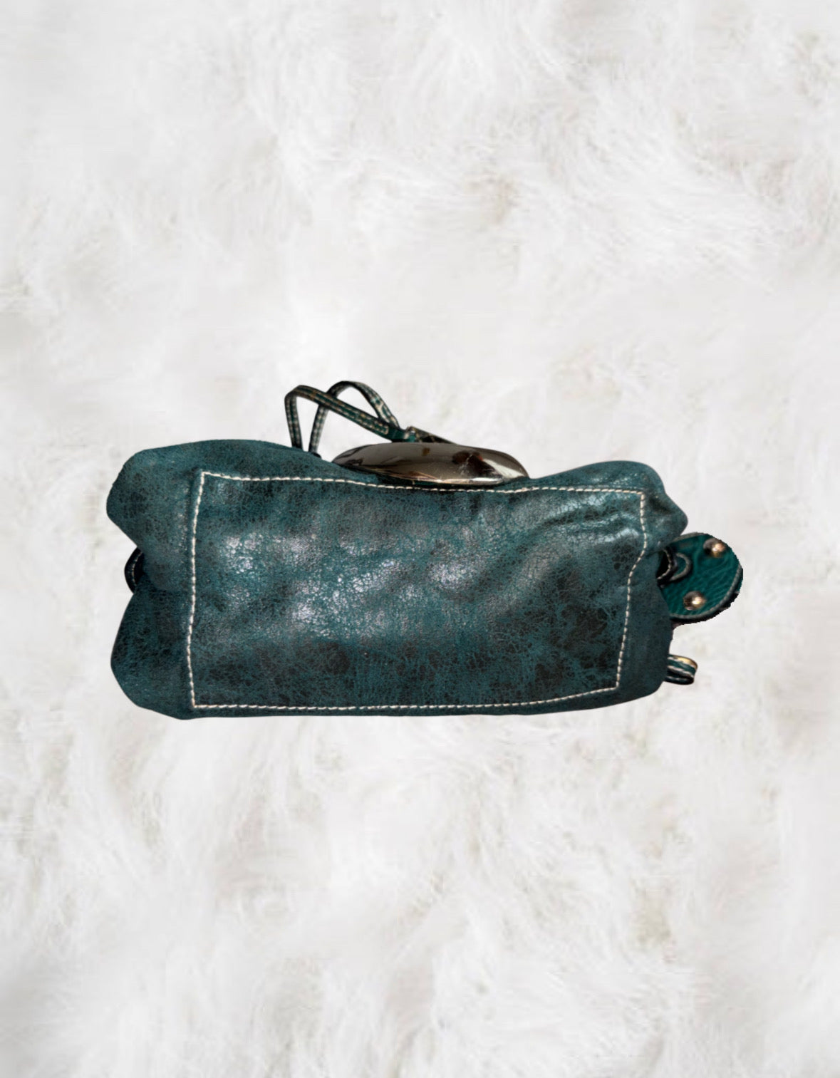 Guess Rare Green & Gold Leather Shoulder Bag