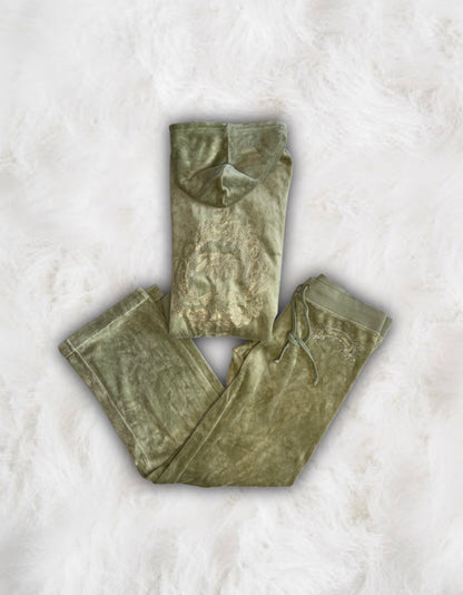 Juicy Couture Sage Green Velour 2 Piece Tracksuit