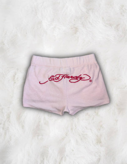 Ed Hardy Rare Blush Pink Short Sleeved 2 Piece Velour Tracksuit