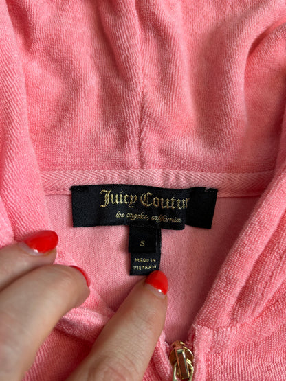 Juicy Couture Coral Pink Terry Cloth 2 Piece Short Tracksuit