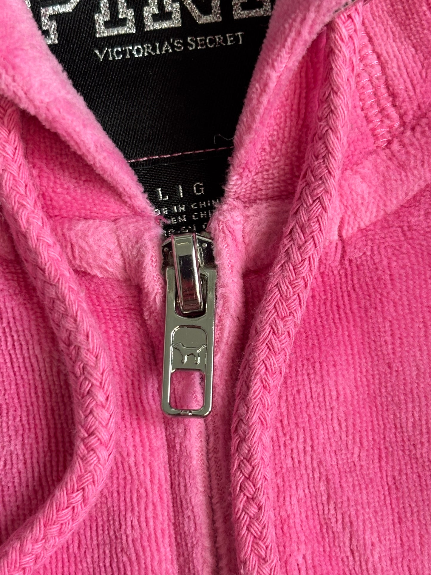 Victoria’s Secret PINK y2k Pink Velour Hoodie