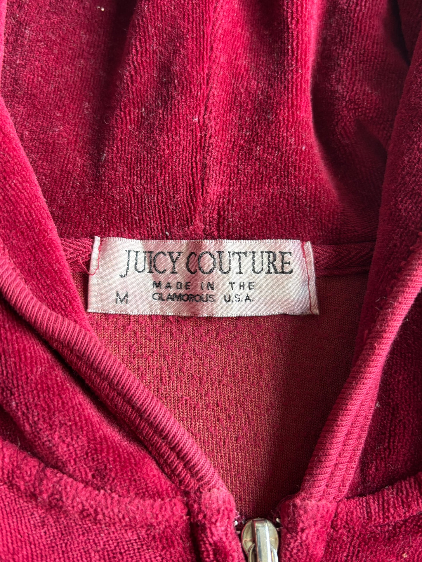 Juicy Couture Original Label Ruby Red Velour Jacket