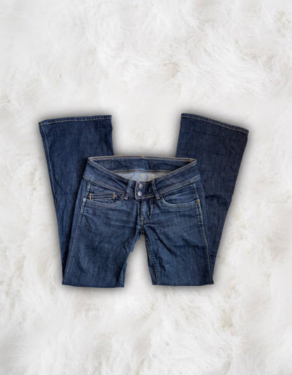 Pepe Vintage Super Low-Waisted Flared Jeans