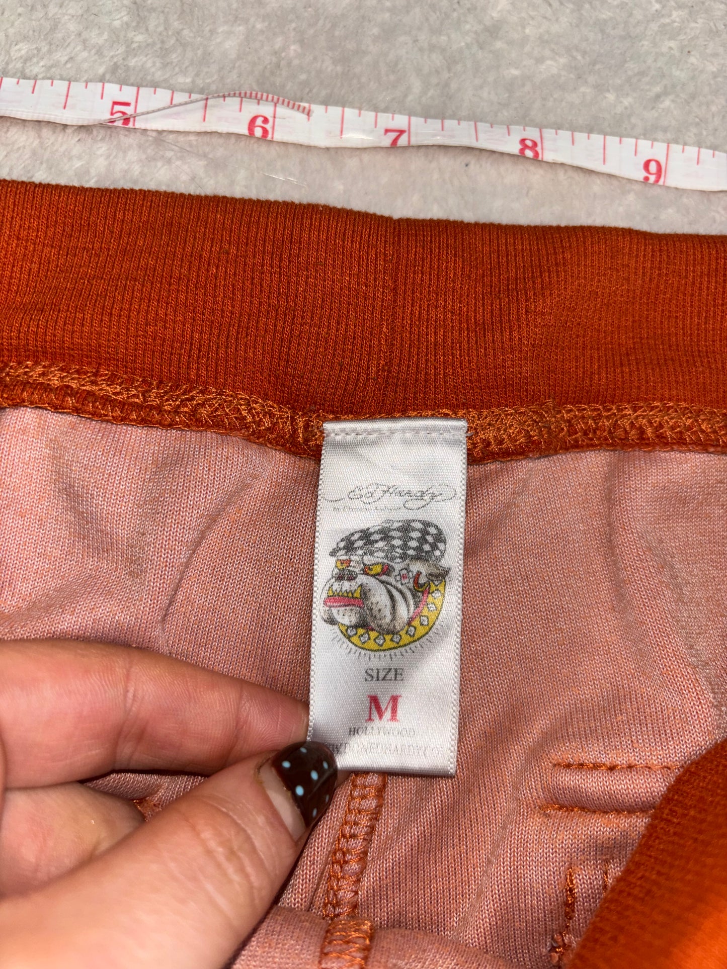 Ed Hardy Vintage 90s Burnt Orange Velour Pants