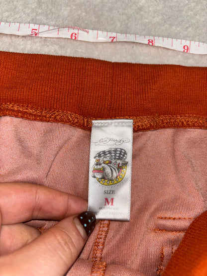 Ed Hardy Vintage 90s Burnt Orange Velour Pants