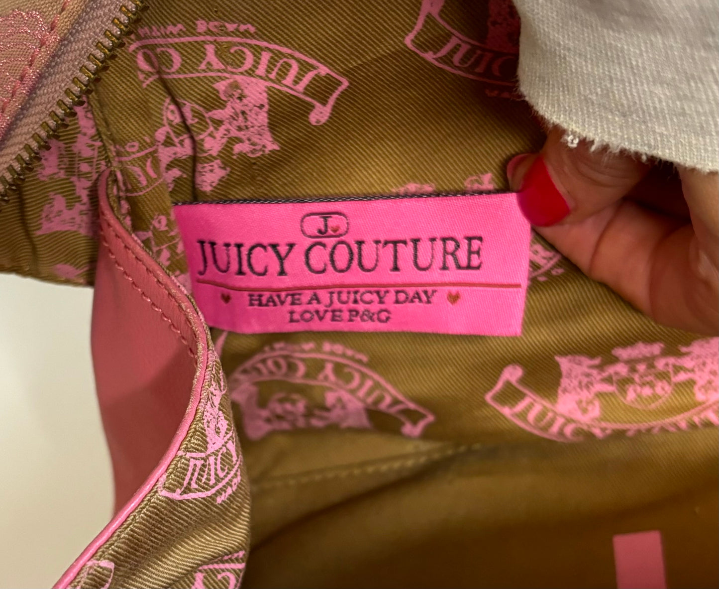 Juicy Couture Pink Rare Vintage Bowler Bag RN52002/ CA 16396