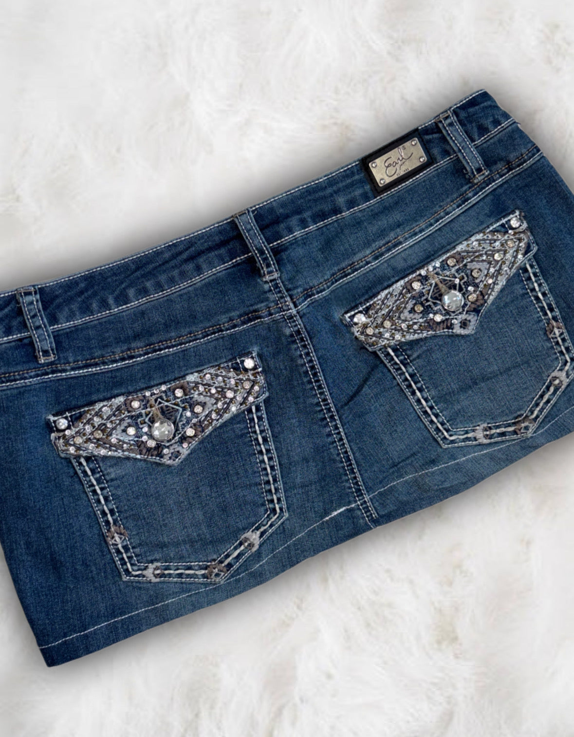 Mcbling Low-Waisted Denim Micro-Mini Skirt