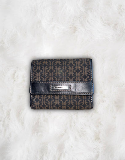 Fossil HOBO Signature Logo Monogram Black Canvas & Leather Shoulder Bag & Matching Wallet