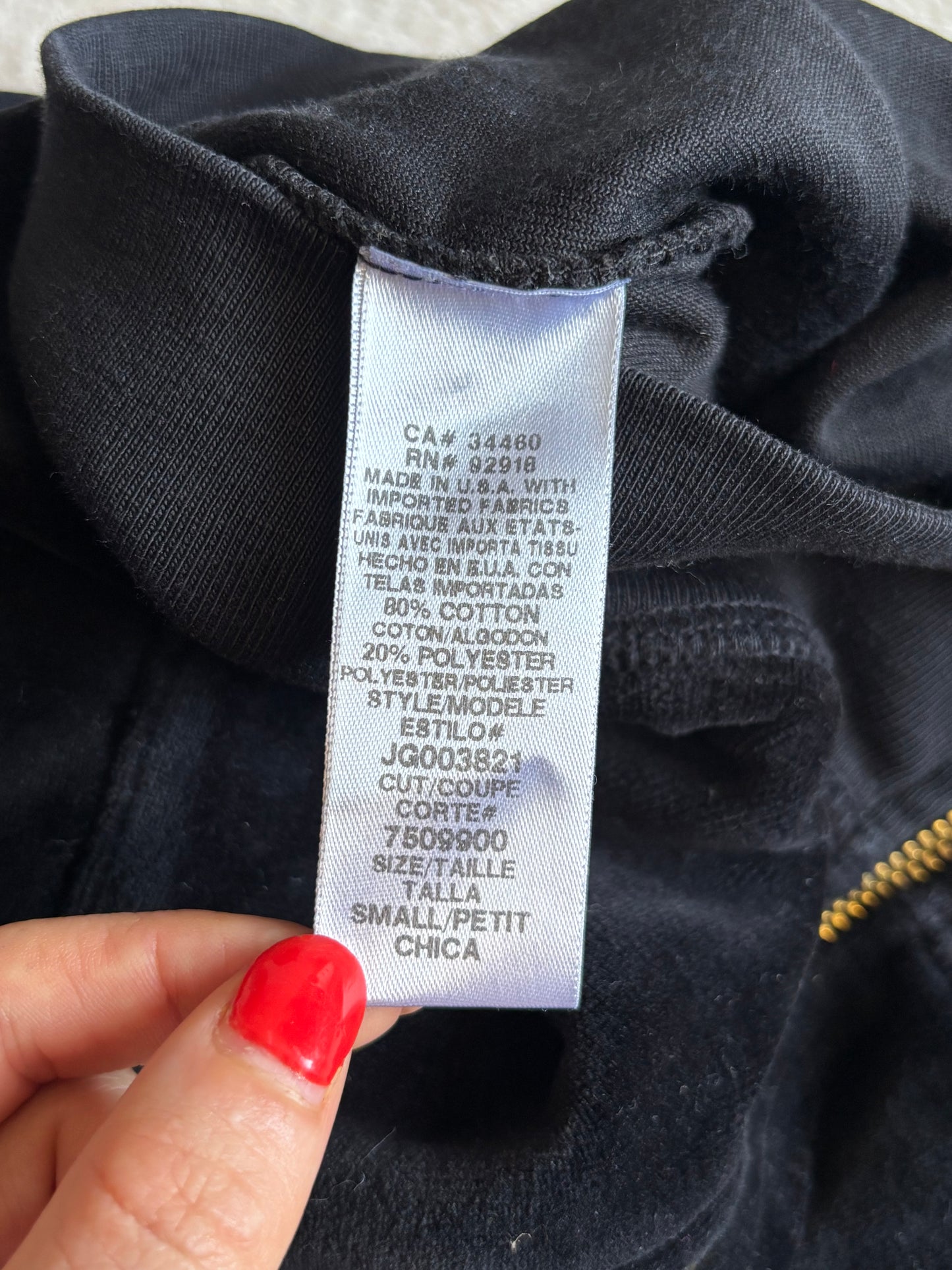 Juicy Couture Rare Black Velour 2 Piece Tracksuit
