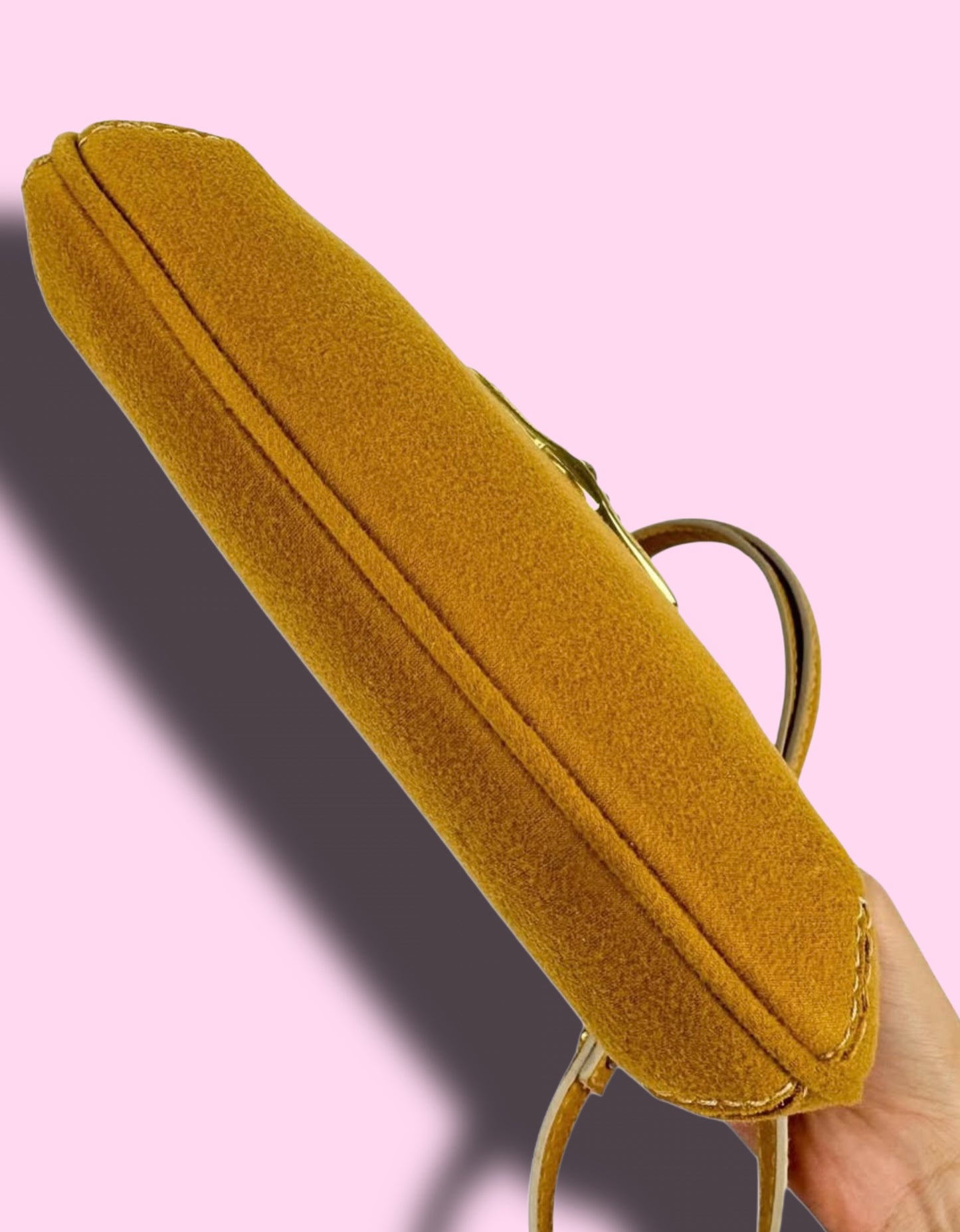 Vivienne Westwood Rare Cross Body Felt Bag in Mustard