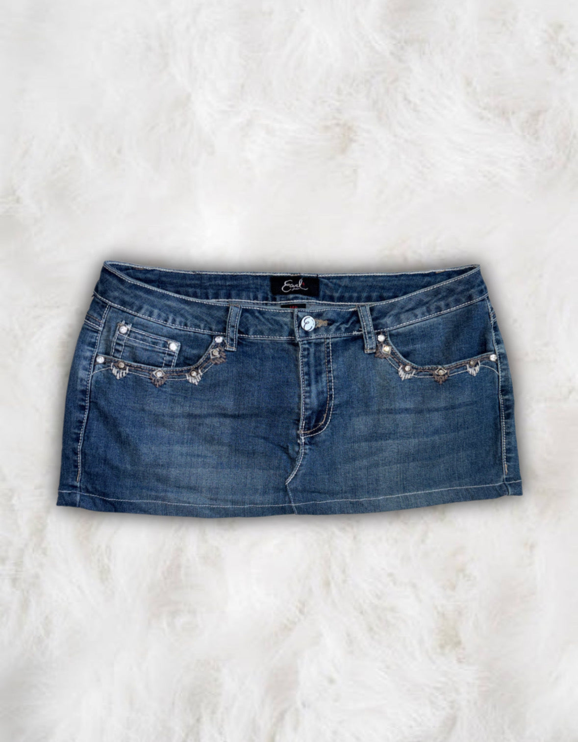 Mcbling Low-Waisted Denim Micro-Mini Skirt