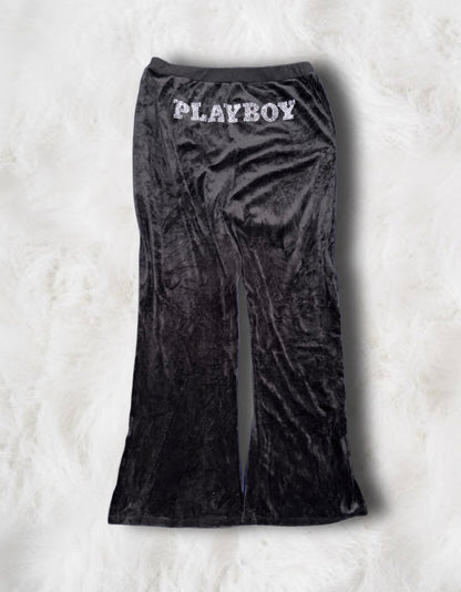 Playboy Black Velour Pants