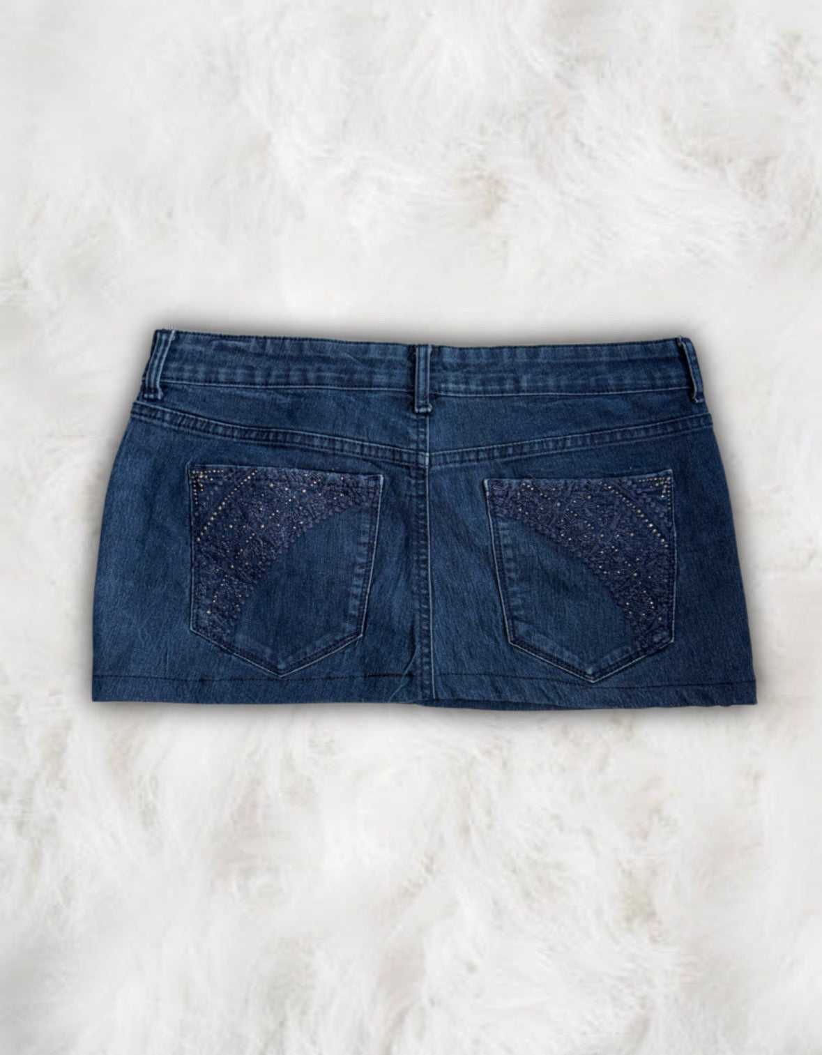 Mcbling Low-Waisted Denim Micro-Mini Skirt