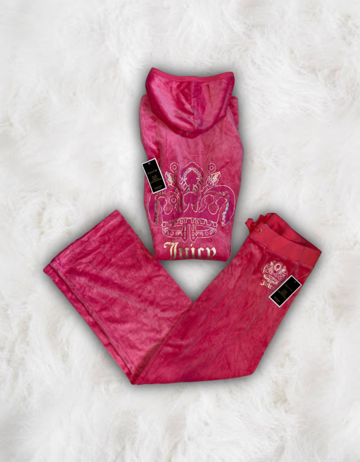 Juicy Couture Deadstock Coral Pink Velour 2 Piece Tracksuit
