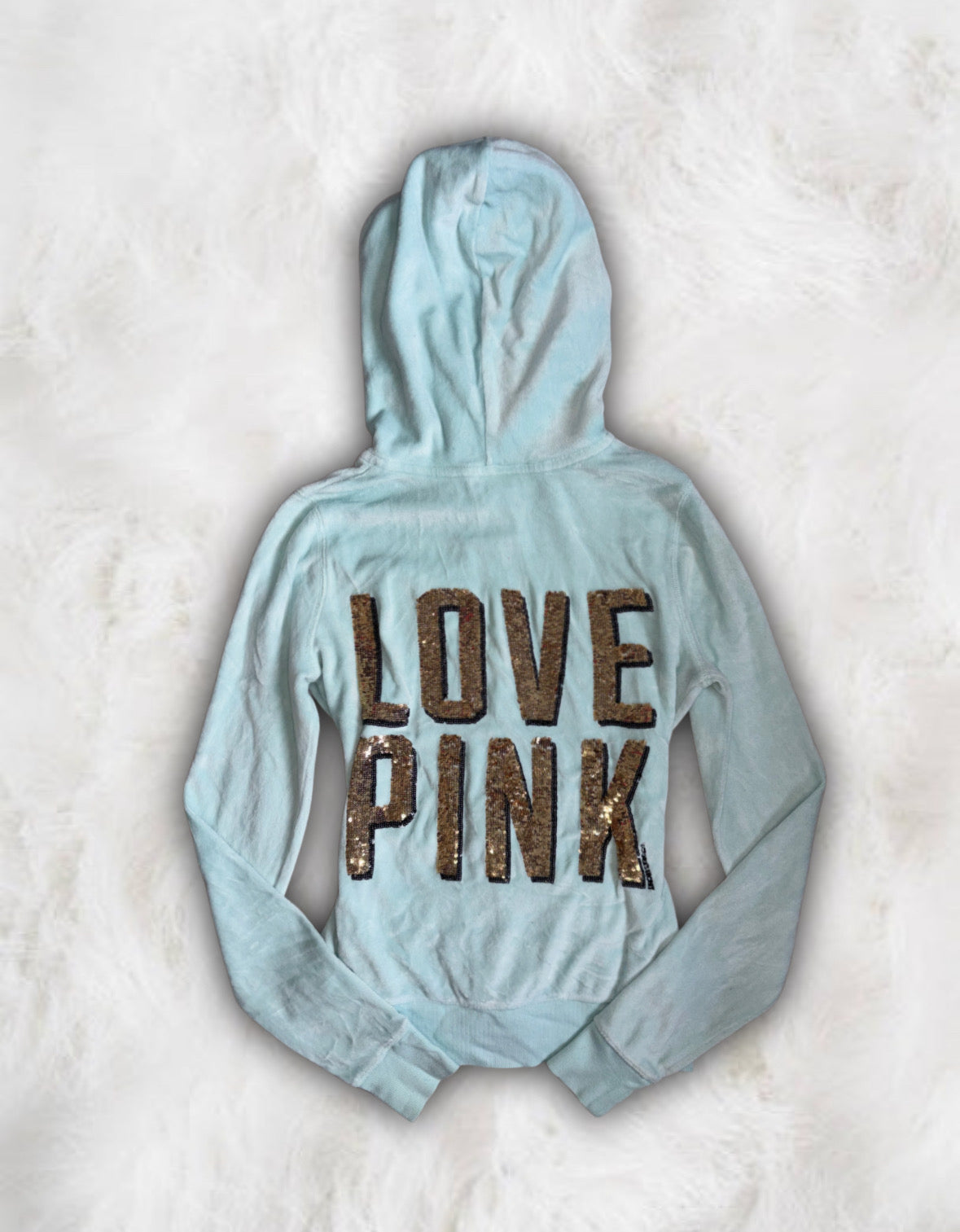 Victoria’s Secret PINK y2k Turquoise Velour Hoodie