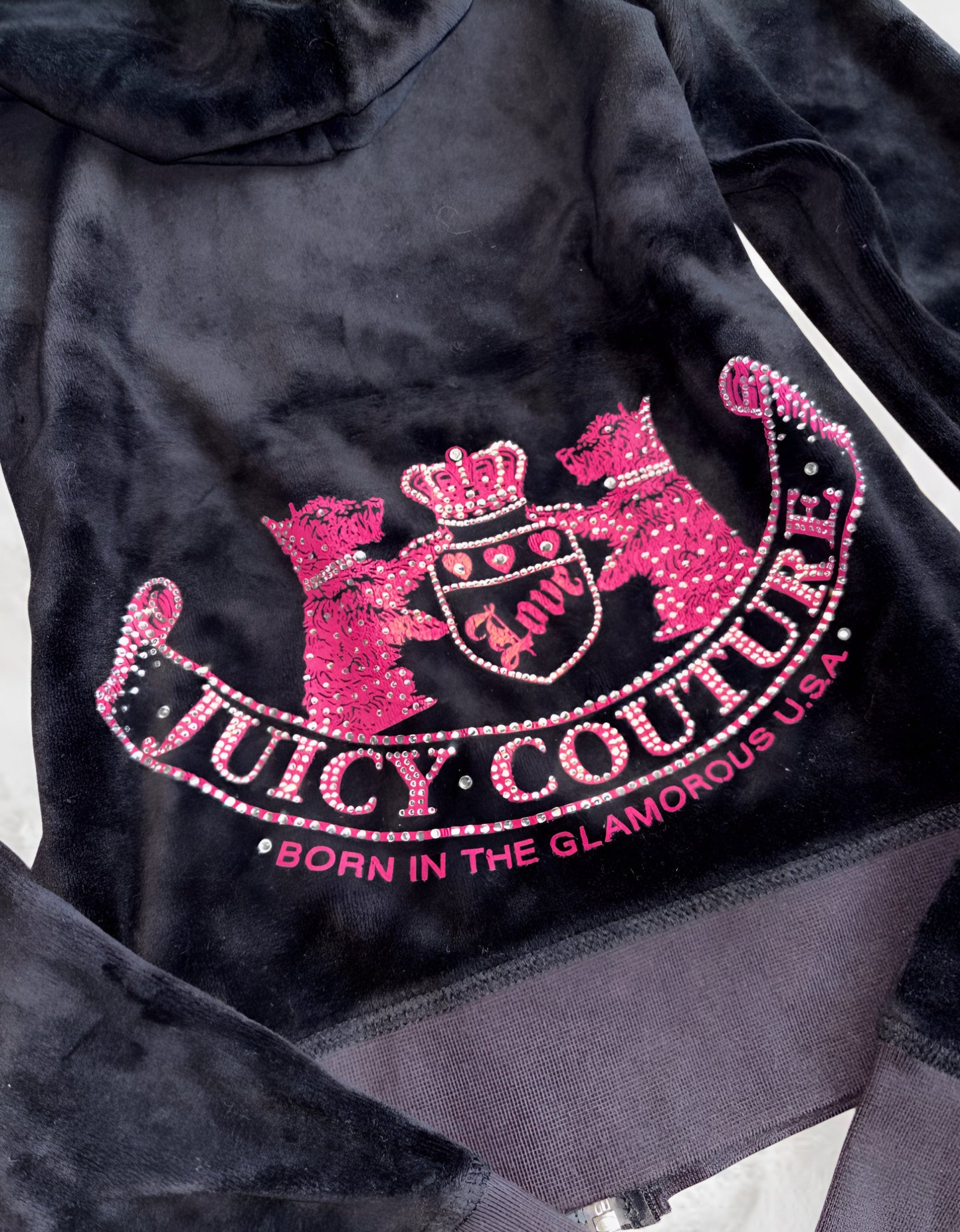 Juicy Couture Black Velour 2 Piece Tracksuit