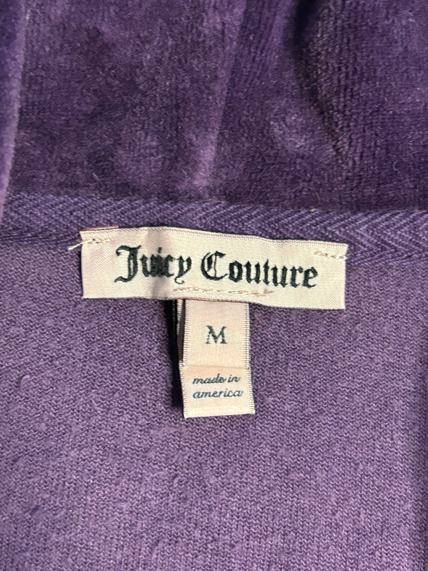 Juicy Couture Purple Velour Twin Dog Bedazzled 2 Piece Tracksuit