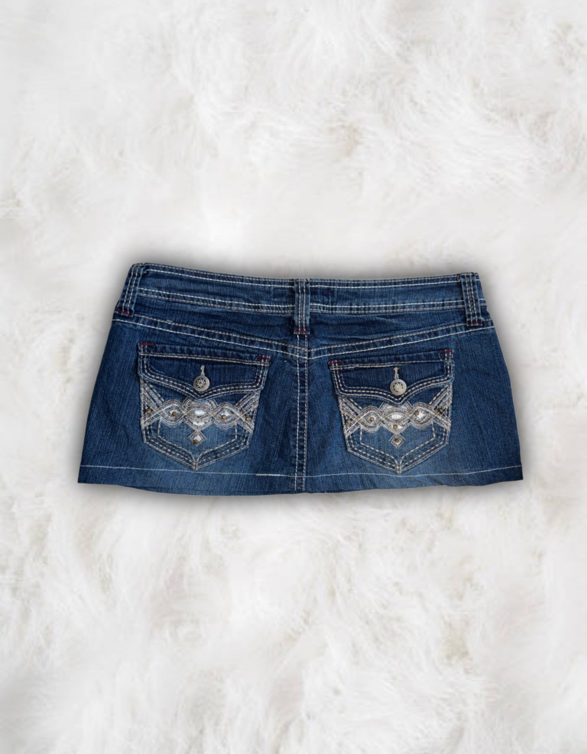 Mcbling Low-Waisted Denim Micro-Mini Skirt