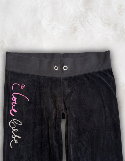Bebe Black Velour Pants