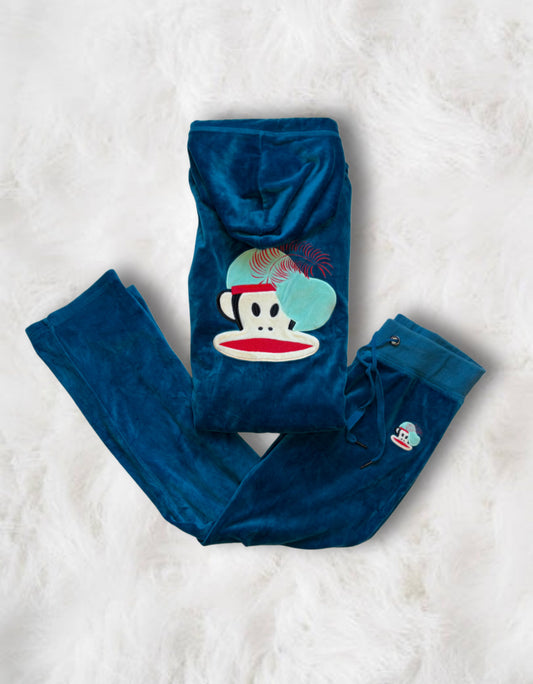 Paul Frank Turquoise Velour 2 Piece Tracksuit