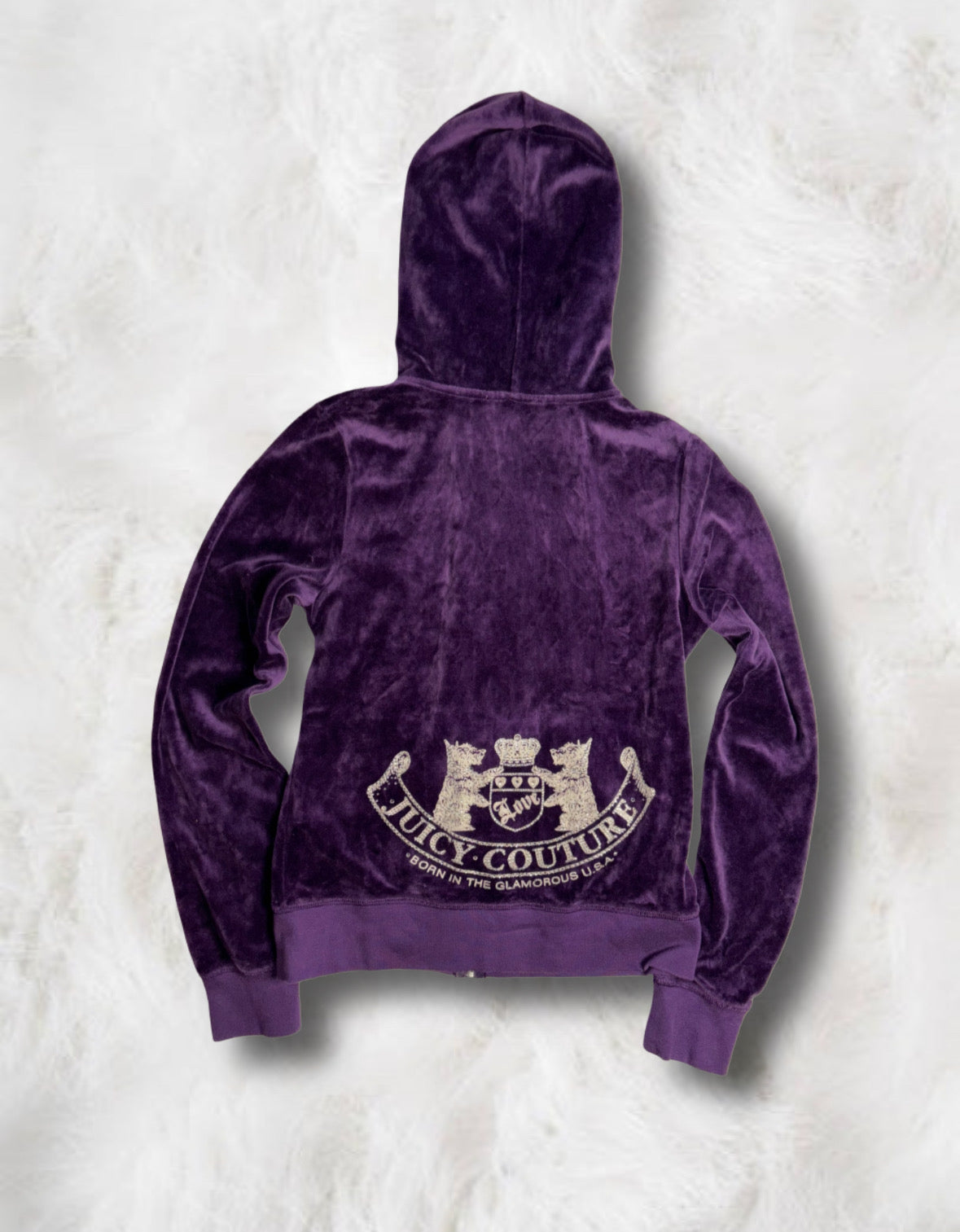 Juicy Couture Purple Velour Twin Dog Bedazzled 2 Piece Tracksuit