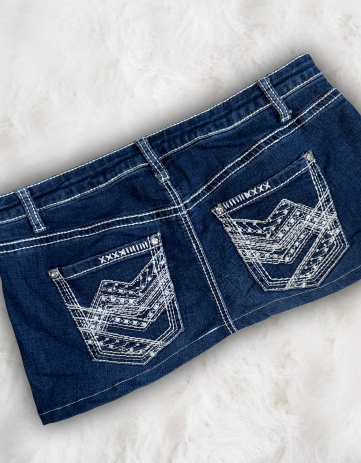 Mcbling Low-Waisted Denim Micro-Mini Skirt