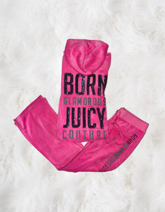 Juicy Couture Pink Velour 2 Piece Tracksuit