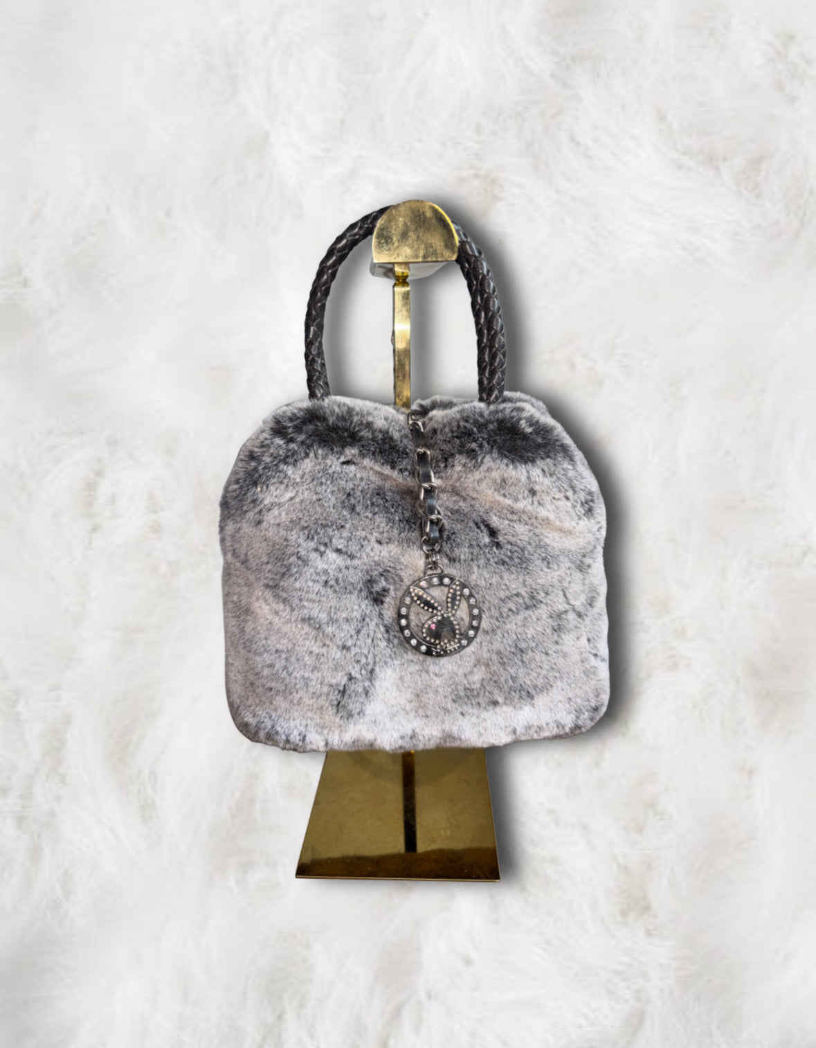 Playboy Faux Fur x Diamanté Bunny Handbag