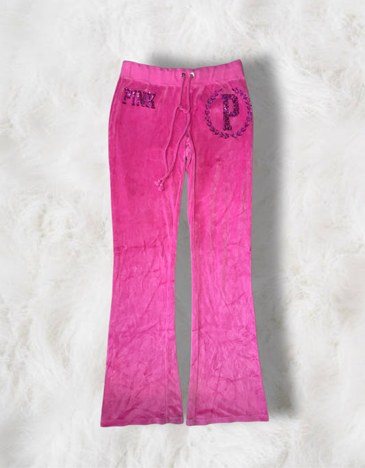 Victoria’s Secret Barbie Pink Velour Sequinned Embellished Pants