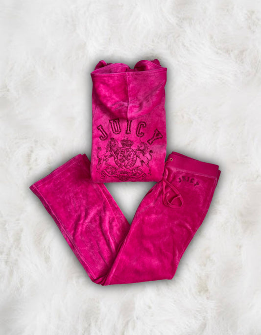 Juicy Couture Barbie Pink 2 Piece Velour Tracksuit
