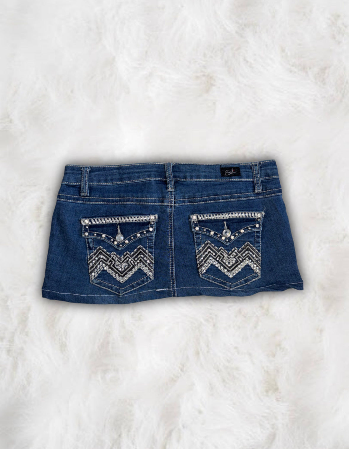 Mcbling Low-Waisted Denim Micro-Mini Skirt