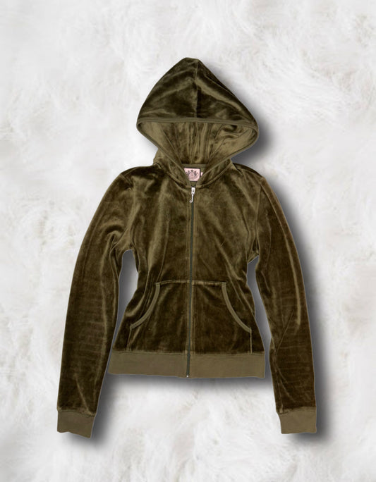 Juicy Couture Olive Green x Gold Glitter 2 Piece Tracksuit