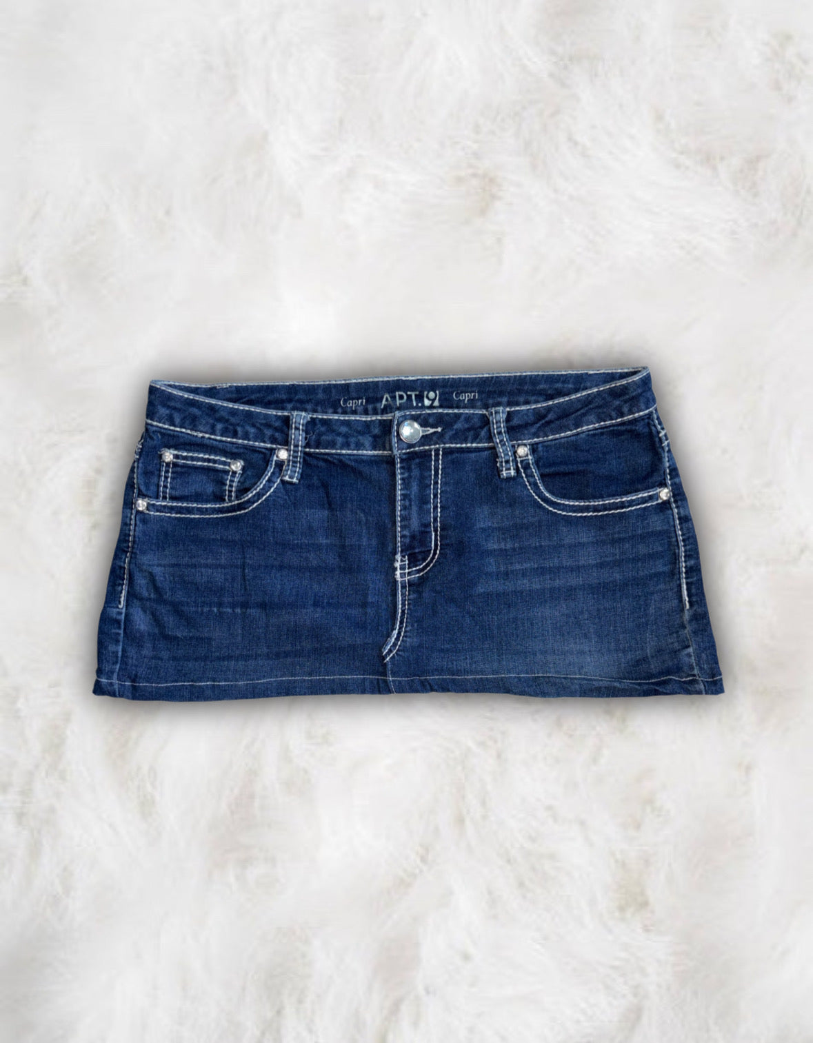 Mcbling Low-Waisted Denim Micro-Mini Skirt