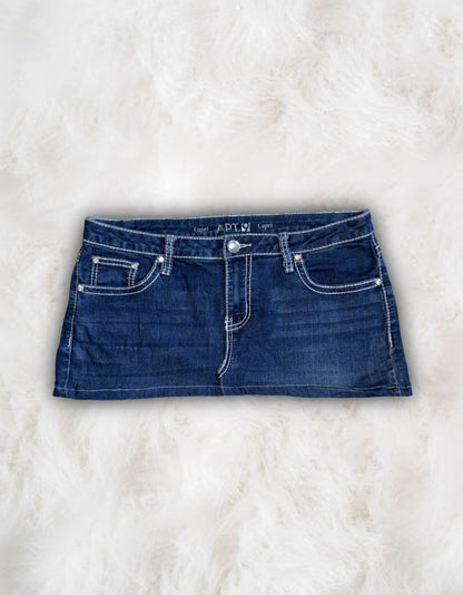 Mcbling Low-Waisted Denim Micro-Mini Skirt