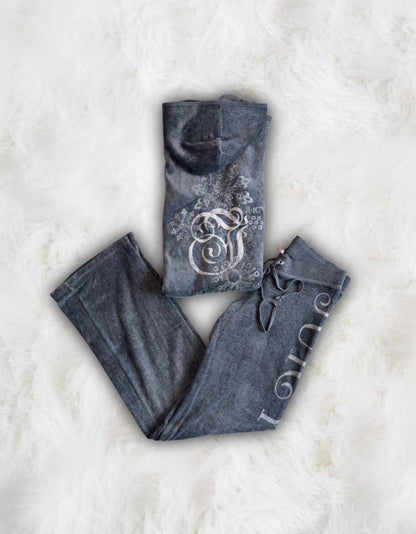 Juicy Couture Grey Velour 2 Piece Tracksuit